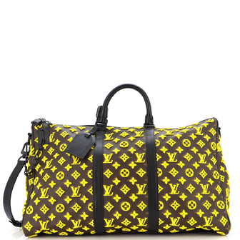 Louis Vuitton Keepall Triangle Bandouliere Bag Monogram Tuffetage Canvas 50