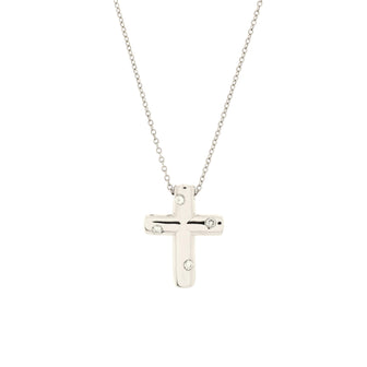 Tiffany & Co. Etoile Cross Pendant Necklace Platinum with Diamonds