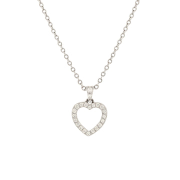 Tiffany & Co. Metro Heart Pendant Necklace Platinum and Diamonds