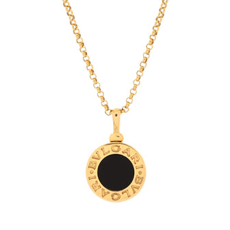 Bvlgari Bvlgari Bvlgari Pendant Necklace 18K Yellow Gold with Onyx