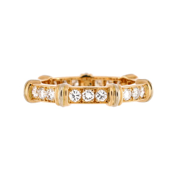 Cartier Contessa Eternity Band Ring 18K White Gold and 18K Yellow Gold and Pave Diamonds