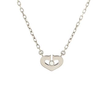 Cartier C Heart de Cartier Pendant Necklace 18K White Gold with Diamond XS