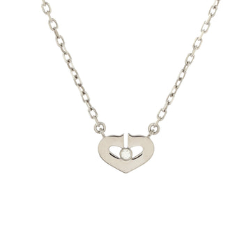 Cartier C Heart de Cartier Pendant Necklace 18K White Gold with Diamond XS