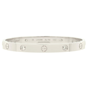 Cartier Love 4 Diamond Bracelet 18K White Gold and Diamonds