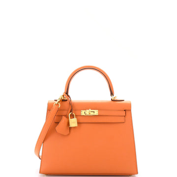 Hermes Kelly Handbag Orange Epsom with Gold Hardware 25