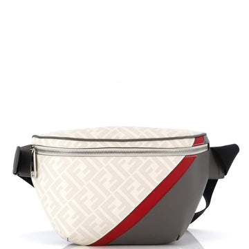 Fendi Zip Belt Bag Zucca Coated Canvas and Leather