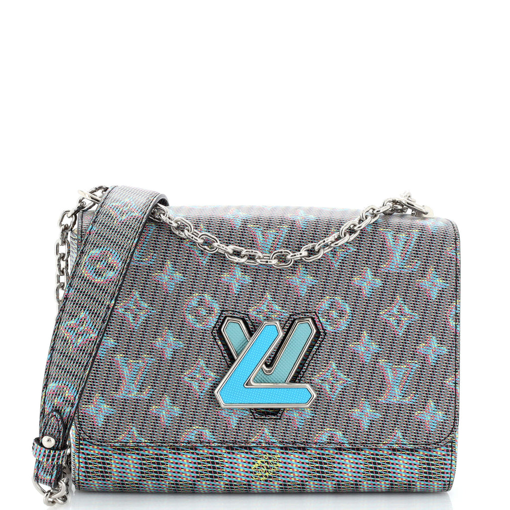 Louis Vuitton Twist Handbag Damier Monogram LV Pop Leather MM