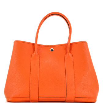 Hermes Garden Party Tote Leather with Printed Interior 36