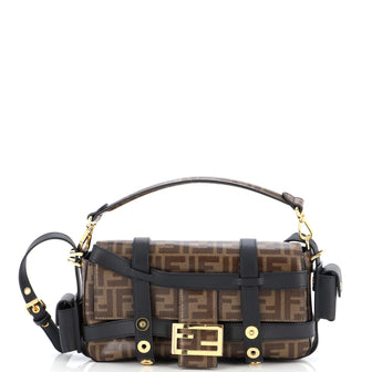 Fendi Baguette Cage Bag Zucca Coated Canvas and Leather Medium