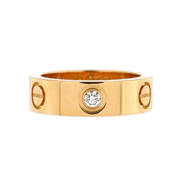Cartier Love 3 Diamonds Band Ring 18K Yellow Gold with Diamonds