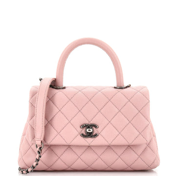 Chanel Coco Top Handle Bag Quilted Caviar Mini