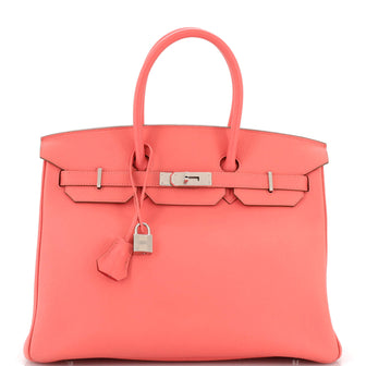 Hermes Birkin Handbag Pink Togo with Palladium Hardware 35