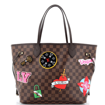 Louis Vuitton Neverfull NM Tote Limited Edition Patches Damier MM