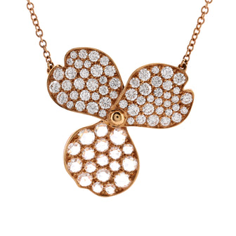 Tiffany & Co. Paper Flowers Pendant Necklace 18K Rose Gold with Pave Diamonds Large