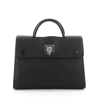 Christian Dior Diorever Top Handle Bag Leather Medium Black 2166804