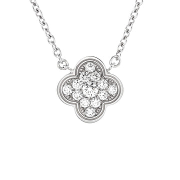 Van Cleef & Arpels Pure Alhambra Pendant Necklace 18K White Gold with Diamonds