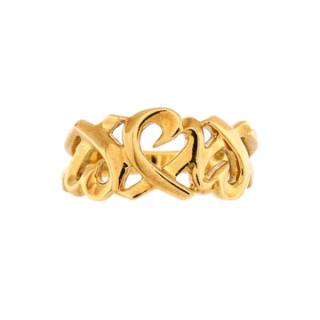 Tiffany & Co. Paloma Picasso Loving Heart Band Ring 18K Yellow Gold