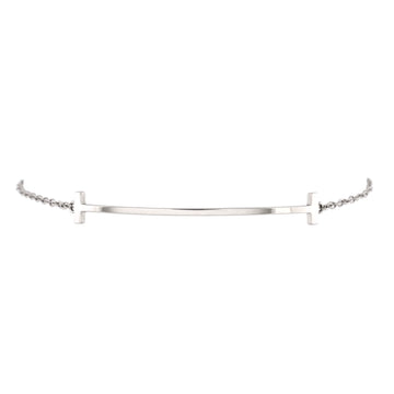 Tiffany & Co. T Smile Chain Bracelet 18K White Gold Medium