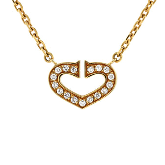 Cartier C Heart de Cartier Pendant Necklace 18K Yellow Gold with Pave Diamonds