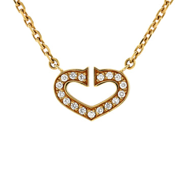 Cartier C Heart de Cartier Pendant Necklace 18K Yellow Gold with Pave Diamonds