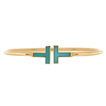 Tiffany & Co. T Wire Bracelet 18K Yellow Gold with Turquoise