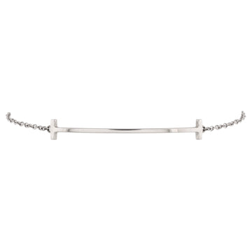 Tiffany & Co. T Smile Chain Bracelet 18K White Gold Medium