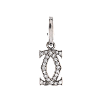 Cartier Double C Charm Pendant Pendant & Charms 18K White Gold with Diamonds