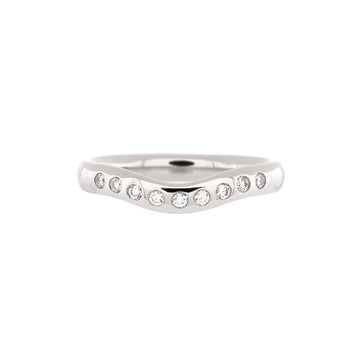 Tiffany & Co. Elsa Peretti Curved Wedding Band Ring Platinum with Diamonds