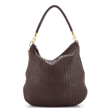 Christian Dior Soft Lady Hobo Woven Leather Large
