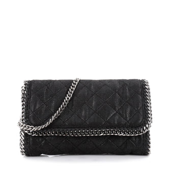 Stella McCartney Falabella Flap Bag Quilted Faux Leather Black 2167501