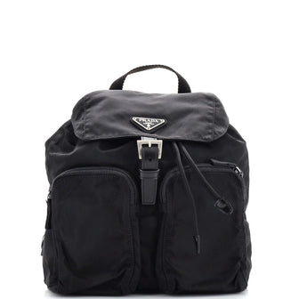 Prada Double Front Pocket Backpack Tessuto Small
