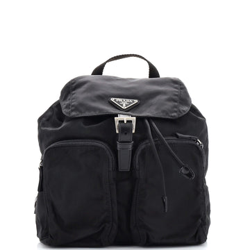 Prada Double Front Pocket Backpack Tessuto Small