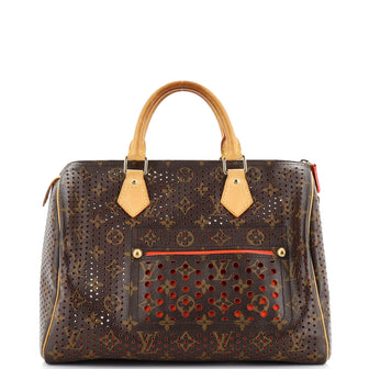 Perforated Edition Speedy bag in brown monogram canvas Louis