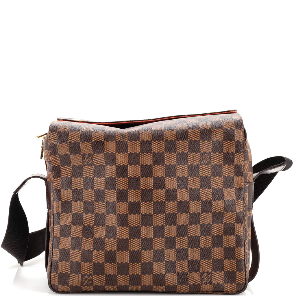 Louis+Vuitton+Naviglio+Shoulder+Bag+Brown+Leather for sale online