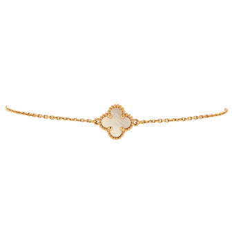 Van Cleef & Arpels Sweet Alhambra Bracelet 18K Yellow Gold and Mother of Pearl