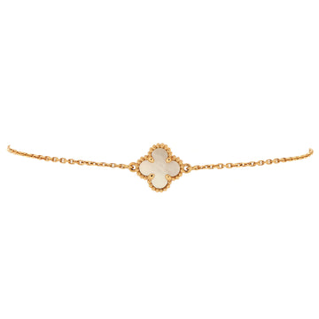 Van Cleef & Arpels Sweet Alhambra Bracelet 18K Yellow Gold and Mother of Pearl