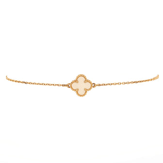 Van Cleef & Arpels Sweet Alhambra Bracelet 18K Yellow Gold and Mother of Pearl