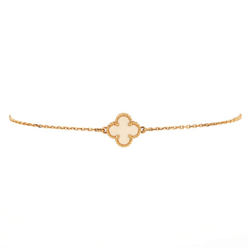 Van Cleef & Arpels Sweet Alhambra Bracelet 18K Yellow Gold and Mother of Pearl