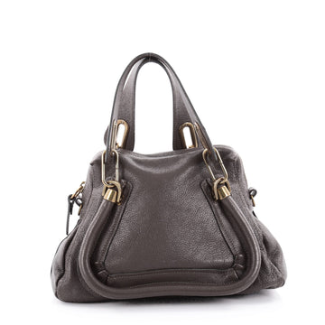 Chloe Paraty Top Handle Bag Leather Small Brown
