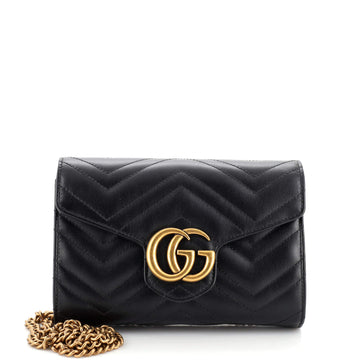 Gucci GG Marmont Chain Wallet Matelasse Leather Mini