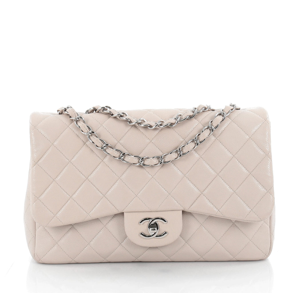 Chanel Cream Quilted Tweed Small Classic Double Flap Bag Chanel