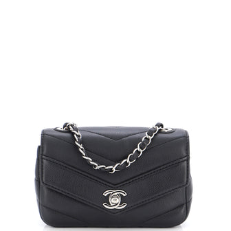 Chanel Data Center Envelope Flap Bag Chevron Caviar Mini