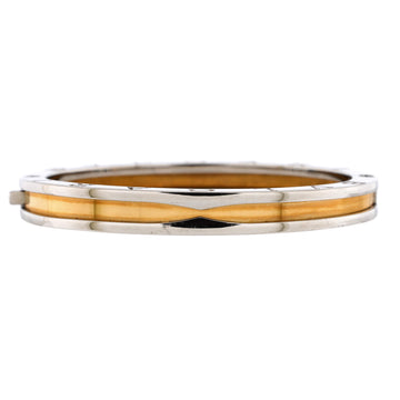 Bvlgari B.Zero1 Hinged Bangle Bracelet 18K Yellow Gold and Stainless Steel 7mm