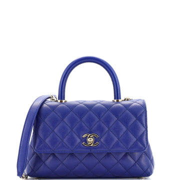 Chanel Coco Top Handle Bag Quilted Caviar Mini