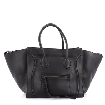 Celine Phantom Handbag Grainy Leather Medium Black 2169501