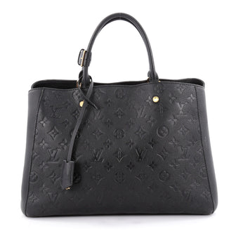 Louis Vuitton Montaigne Handbag Monogram Empreinte Leather GM Black 2169502