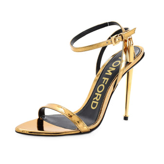 Tom Ford Women's Padlock Pointy Naked Heeled Sandals Leather 105