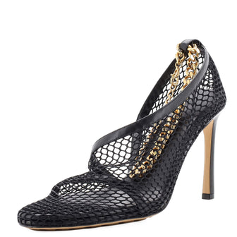 Bottega Veneta Women's Stretch Chunky Chain Pumps Mesh with Leather