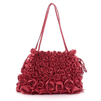 Valentino Rose Tote Nappa Leather Large Red