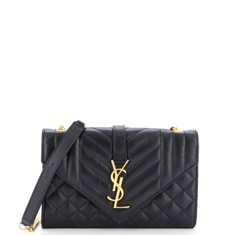 Saint Laurent Classic Monogram Envelope Satchel Mixed Matelasse Leather Small